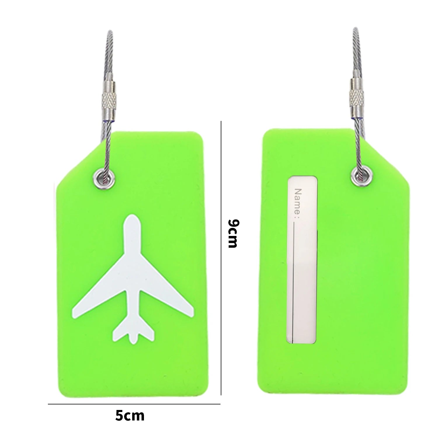 Silicone Luggage Tags with Stainless Steel Loop Name ID Card Holder Travel Suitcase Identifier