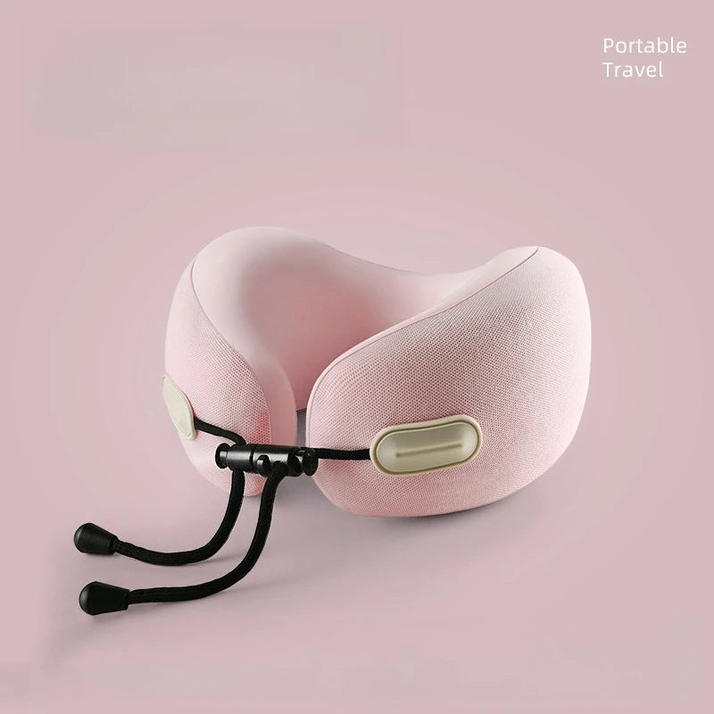 Memory Foam U Shaped Neck Pillow Compact Foldable Travel Pillow for Airplane Flights and Naps