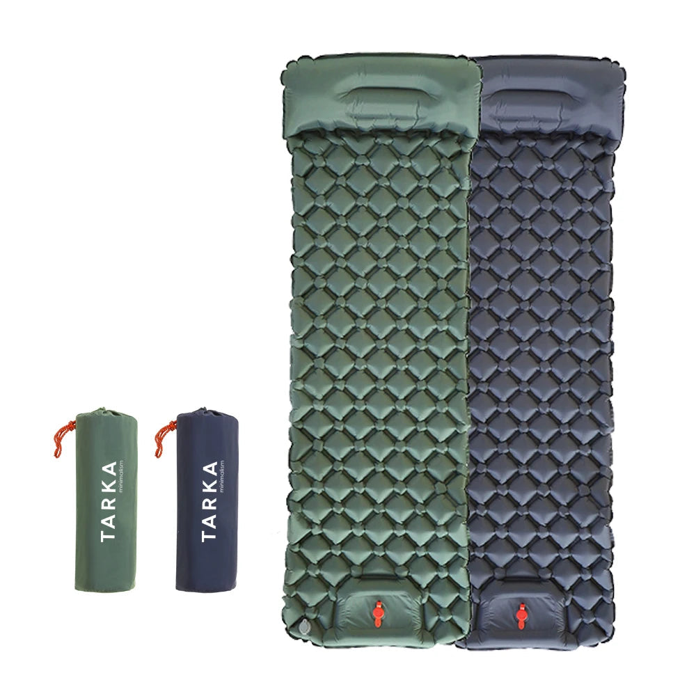 TARKA Inflatable Camping Mat Air Mattress with Pillow Ultralight Hiking Sleeping Pad Outdoor
