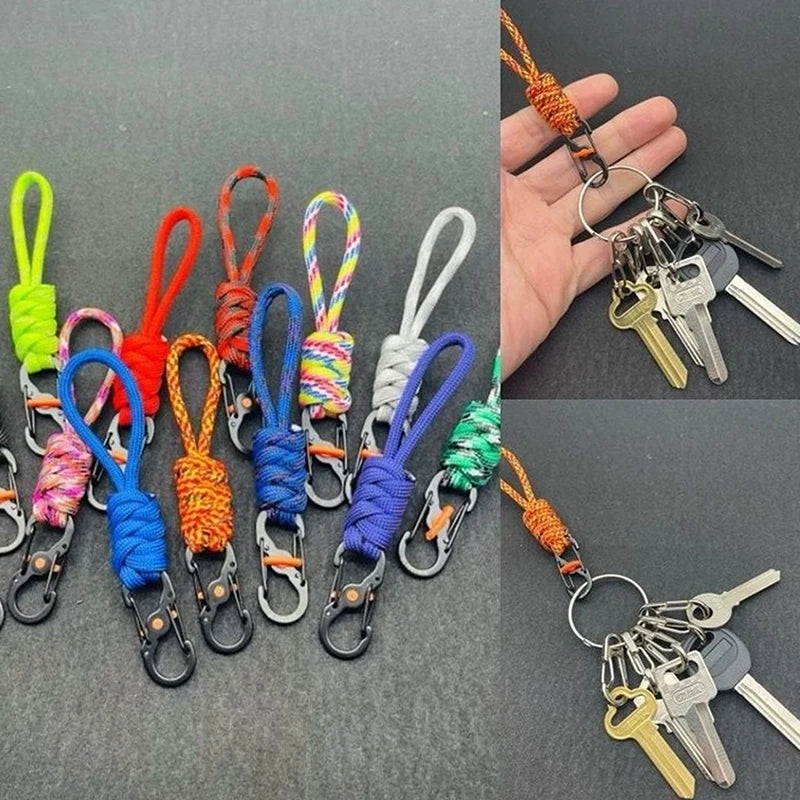 10cm Paracord Anti-Theft 8-Shaped Keychain Lock Portable Outdoor Lanyard Hanging Buckle Ring