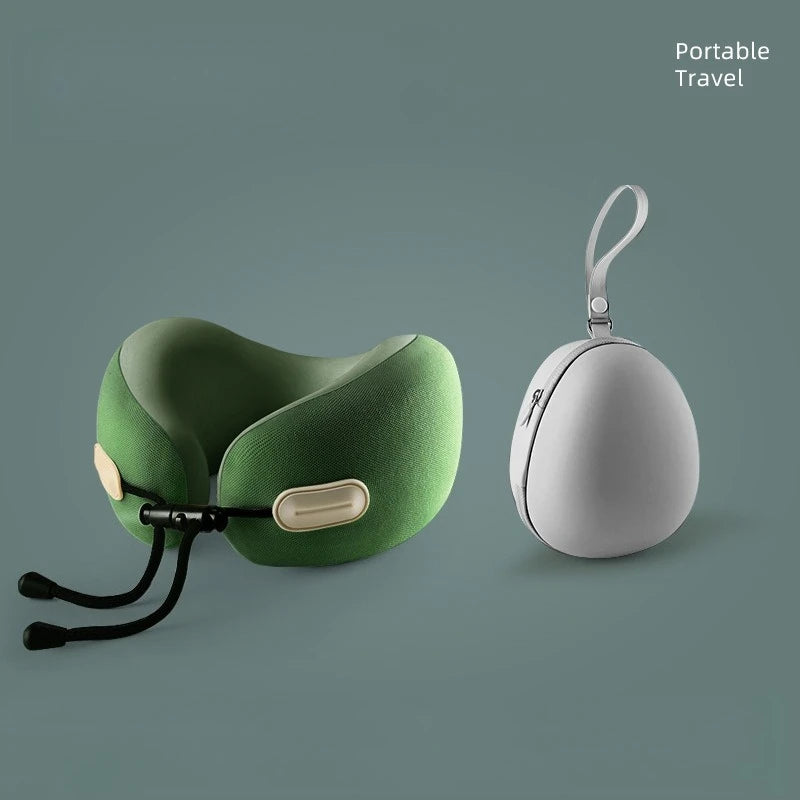 Memory Foam U Shaped Neck Pillow Compact Foldable Travel Pillow for Airplane Flights and Naps