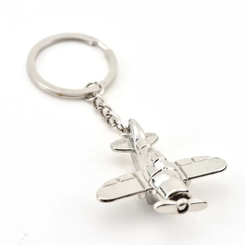 Cute Aviation Airplane Keychain Zinc Alloy Aircraft Lover Gift Keyring