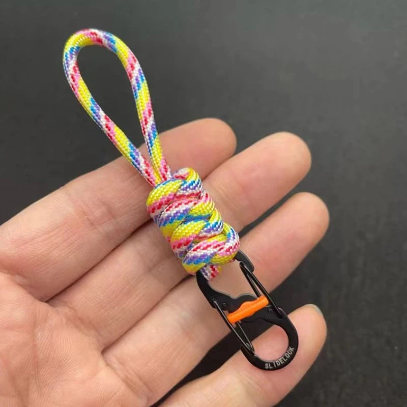 10cm Paracord Anti-Theft 8-Shaped Keychain Lock Portable Outdoor Lanyard Hanging Buckle Ring