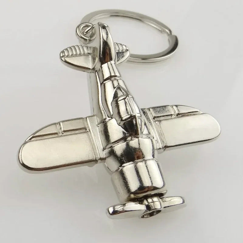 Cute Aviation Airplane Keychain Zinc Alloy Aircraft Lover Gift Keyring