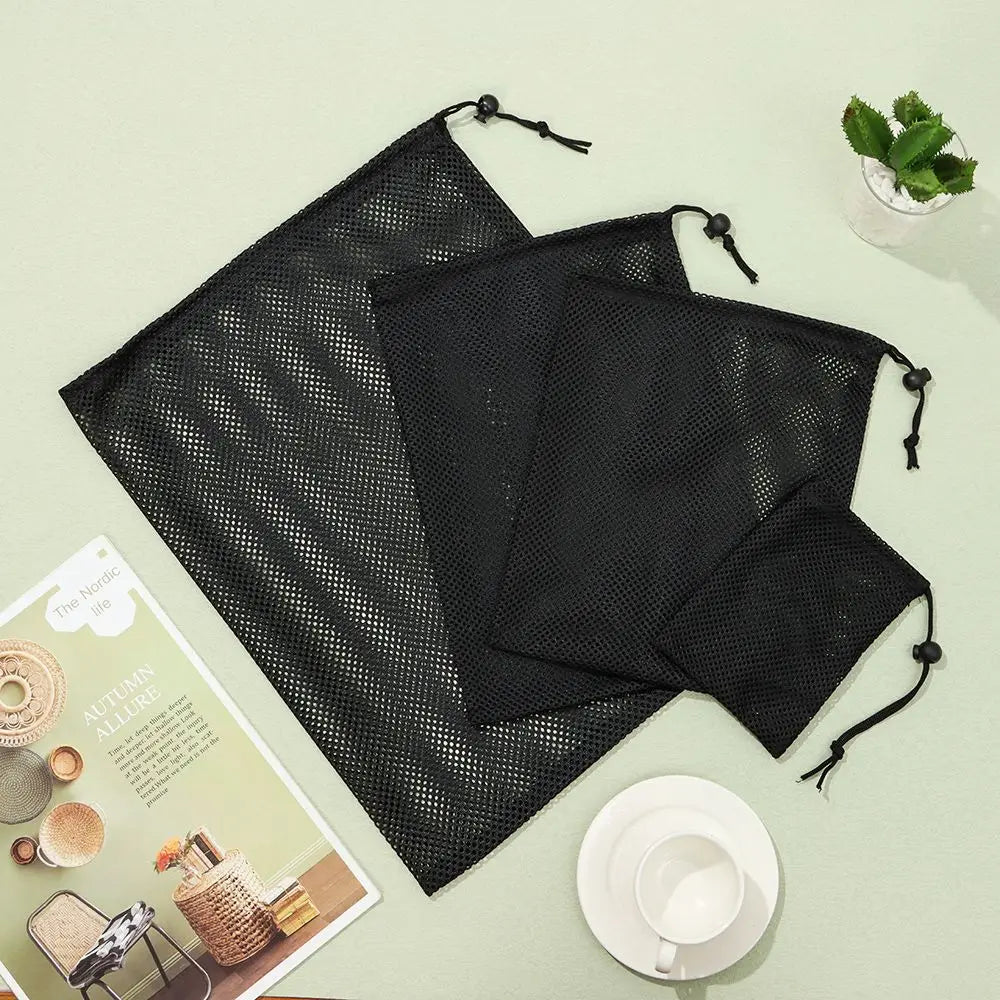 Breathable Nylon Mesh Drawstring Storage Pouch for Travel Laundry and Multi Purpose Organisation