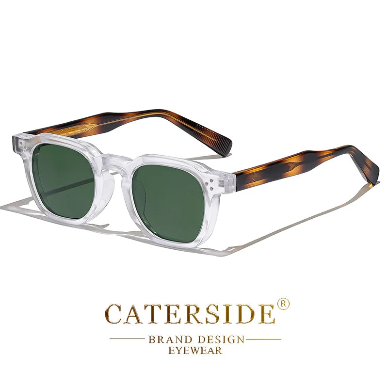 CATERSIDE Retro Punk Square Sunglasses UV400 Small Frame