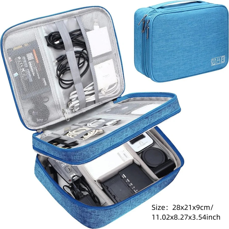 Travel Cable Organiser Bag, Portable Digital Storage Pouch for Gadgets and Electronic Devices