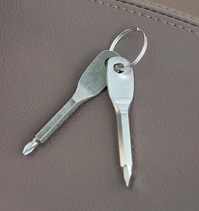Portable Multifunction Screwdriver Keyring EDC Flat Cross Pocket Tool for Outdoor Travel