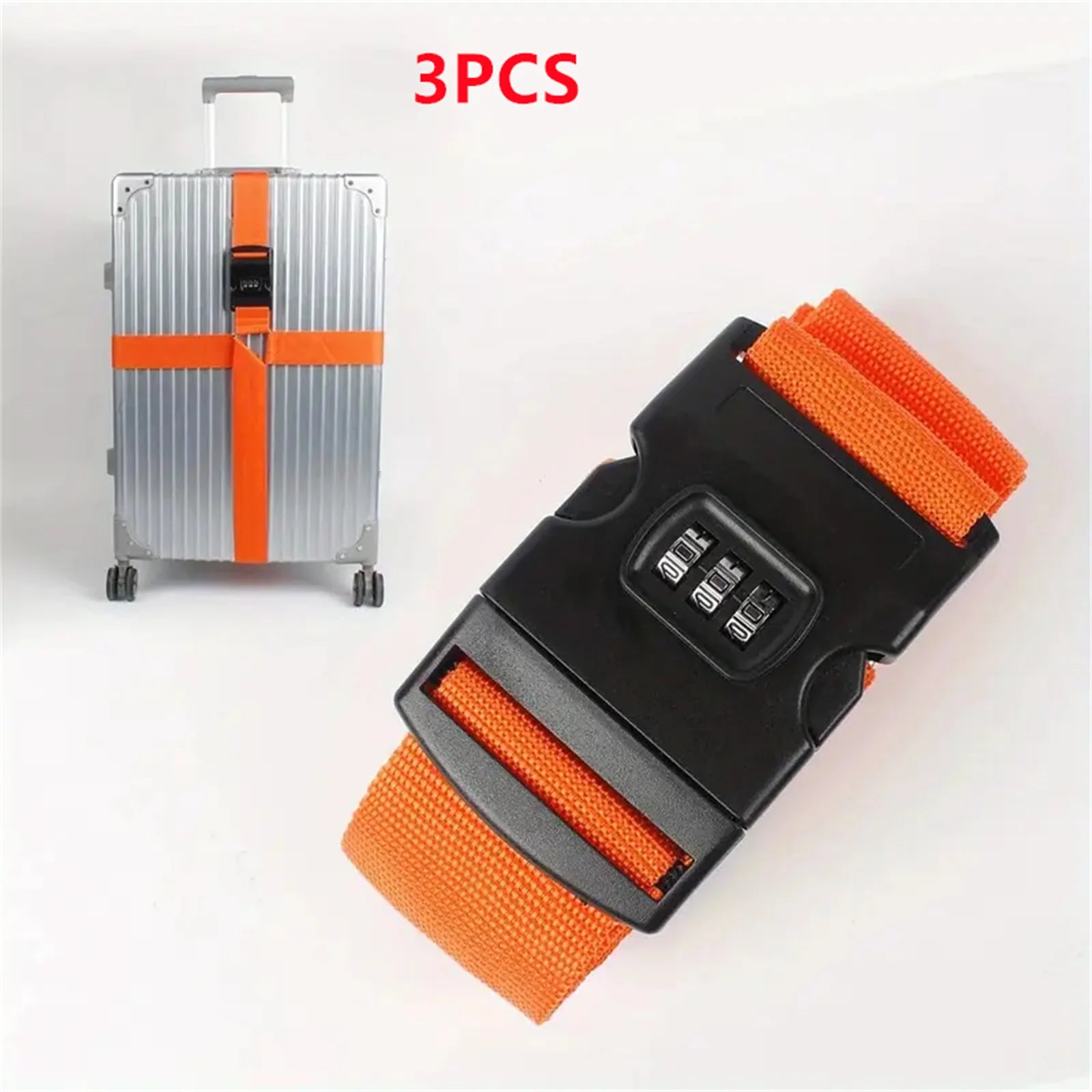 Adjustable Luggage Strap with Combination Lock, Travel Suitcase Safety Belt 2m, Baggage Belt