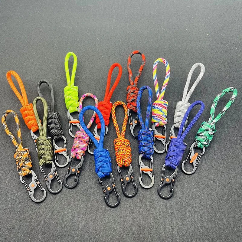 10cm Paracord Anti-Theft 8-Shaped Keychain Lock Portable Outdoor Lanyard Hanging Buckle Ring