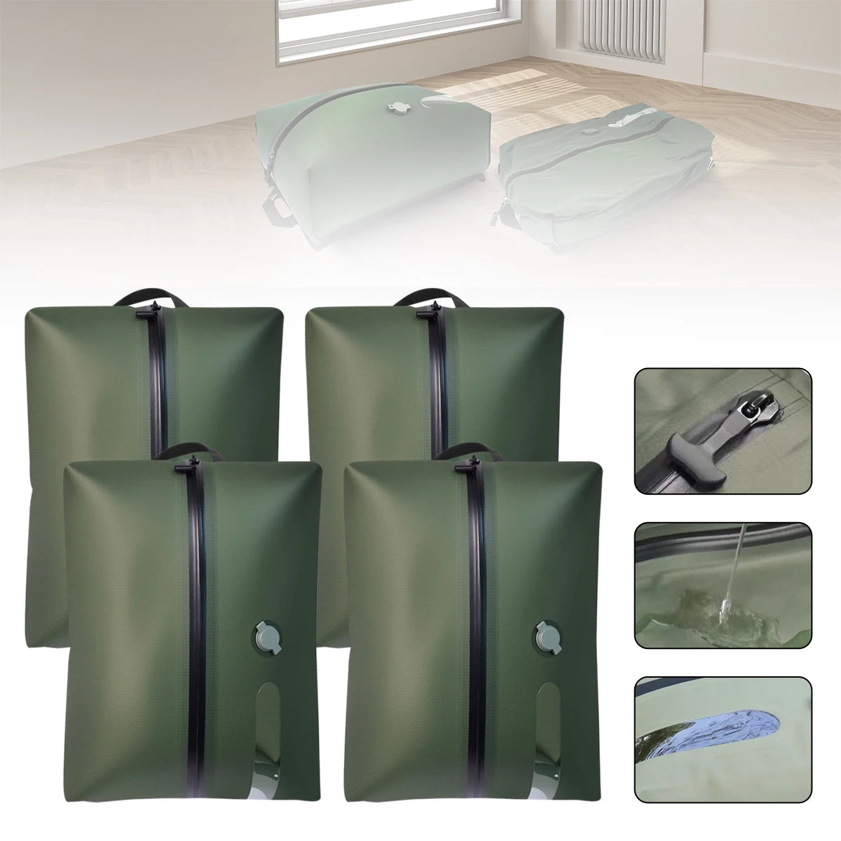 Reusable Travel Vacuum Bags Waterproof Compression Storage Bags for Luggage Space Saving