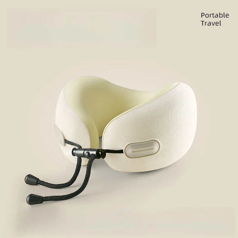 Memory Foam U Shaped Neck Pillow Compact Foldable Travel Pillow for Airplane Flights and Naps