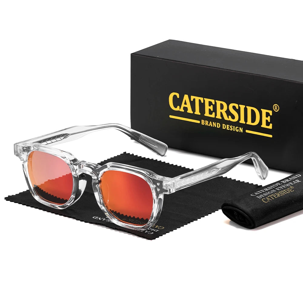 CATERSIDE Retro Punk Square Sunglasses UV400 Small Frame