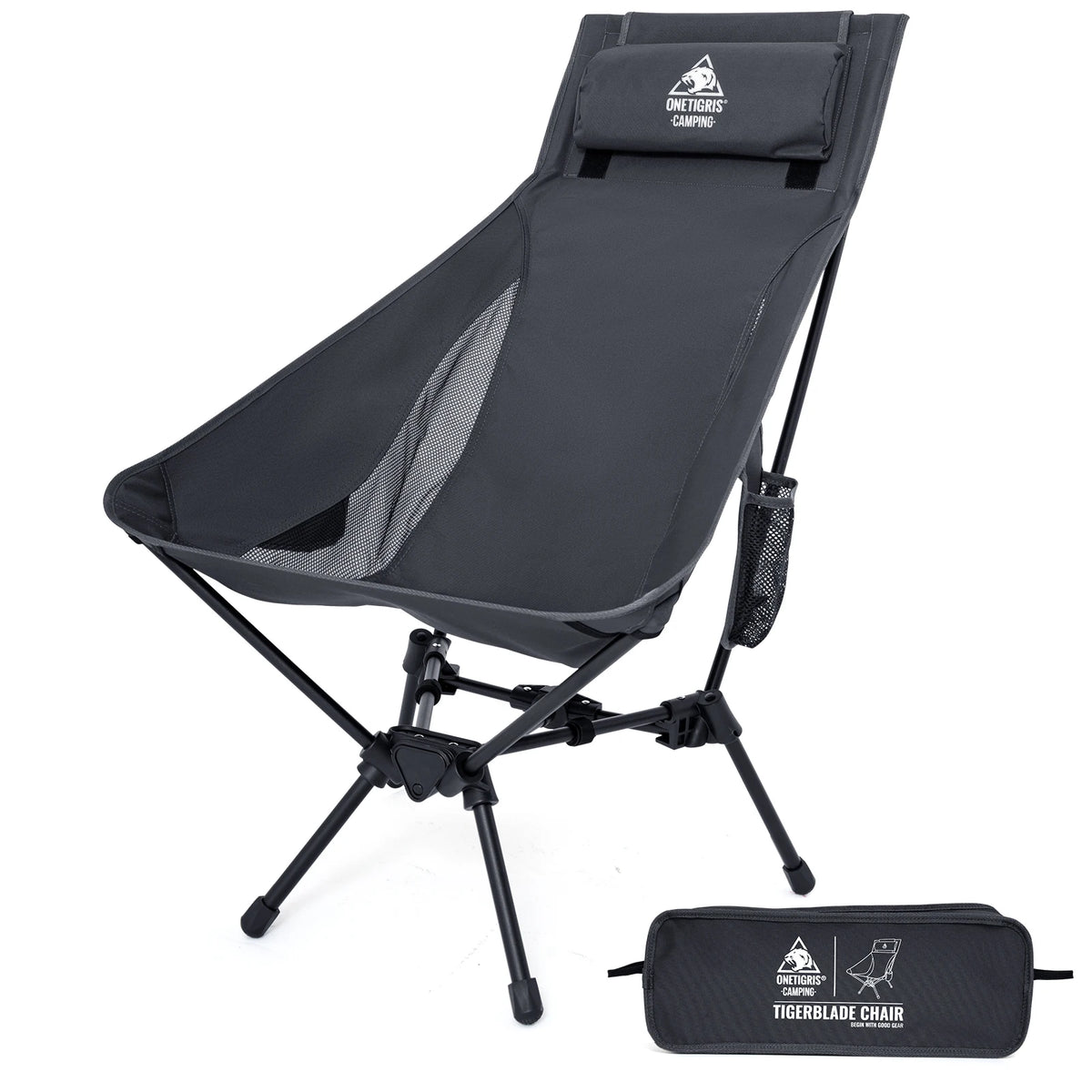 Oversized Folding Camping Chair 170kg Capacity Lightweight Portable Chair for Hiking Fishing Picnic