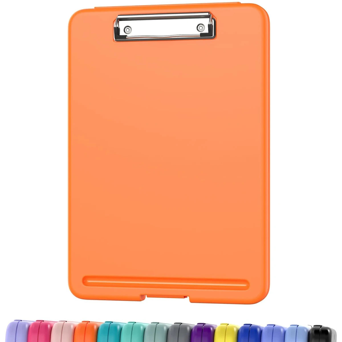 Storage Clipboard 9.5 x 13 Inch Foldable Writing Board with Low Profile Clip and Internal Storage
