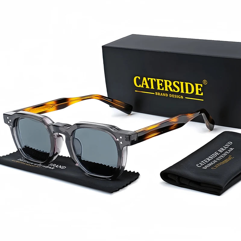 CATERSIDE Retro Punk Square Sunglasses UV400 Small Frame