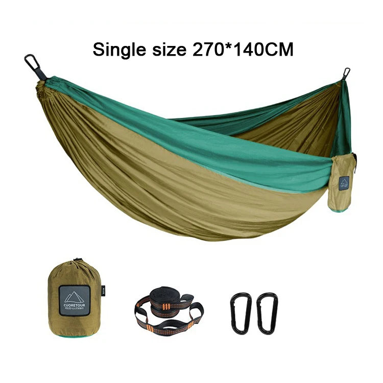 LEAFTOUR Portable Parachute Nylon Camping Hammock Single Double Outdoor Garden