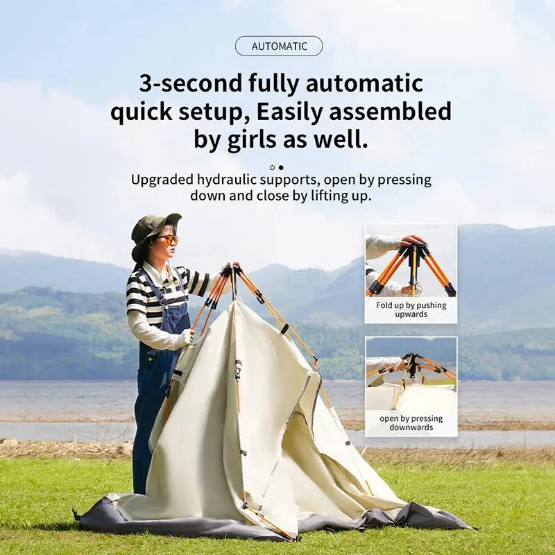 Outdoor Automatic Quick Opening Camping Tent 3-4 Person Rainproof Sunproof Portable Shelter