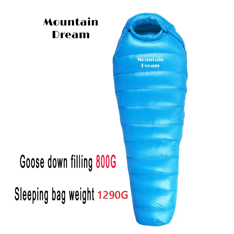 KOSRTON Winter Goose Down Mummy Sleeping Bag -20C Adult Camping Three Season Warm