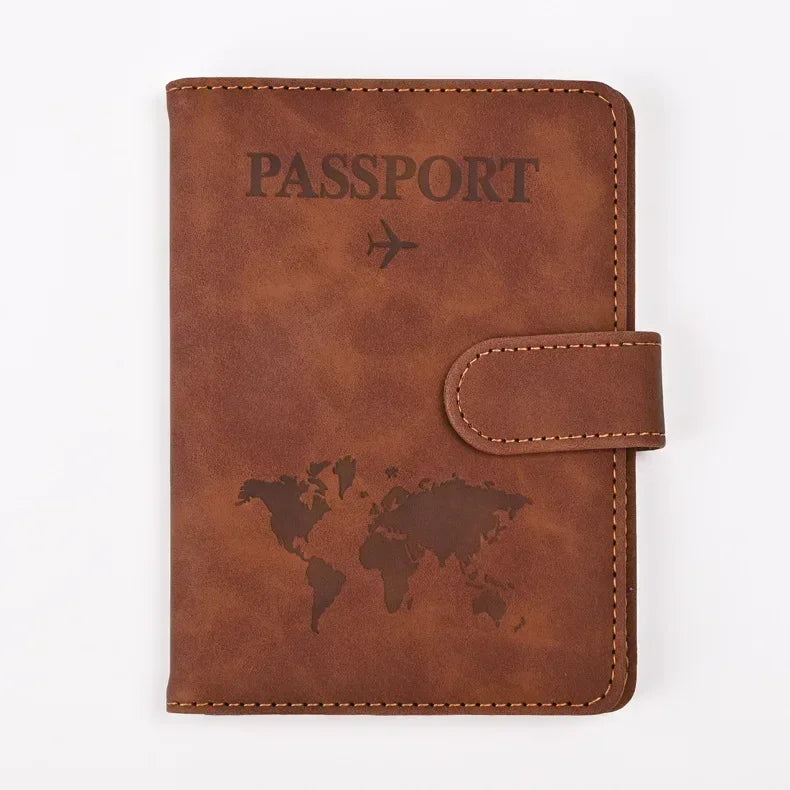 Travel Passport Cover PU Leather Ticket Wallet with Credit Card Holder for Men and Women