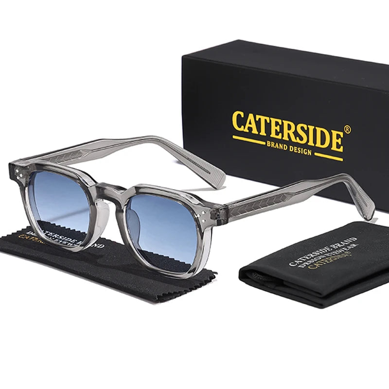 CATERSIDE Retro Punk Square Sunglasses UV400 Small Frame