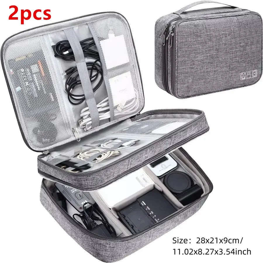 Travel Cable Organiser Bag, Portable Digital Storage Pouch for Gadgets and Electronic Devices