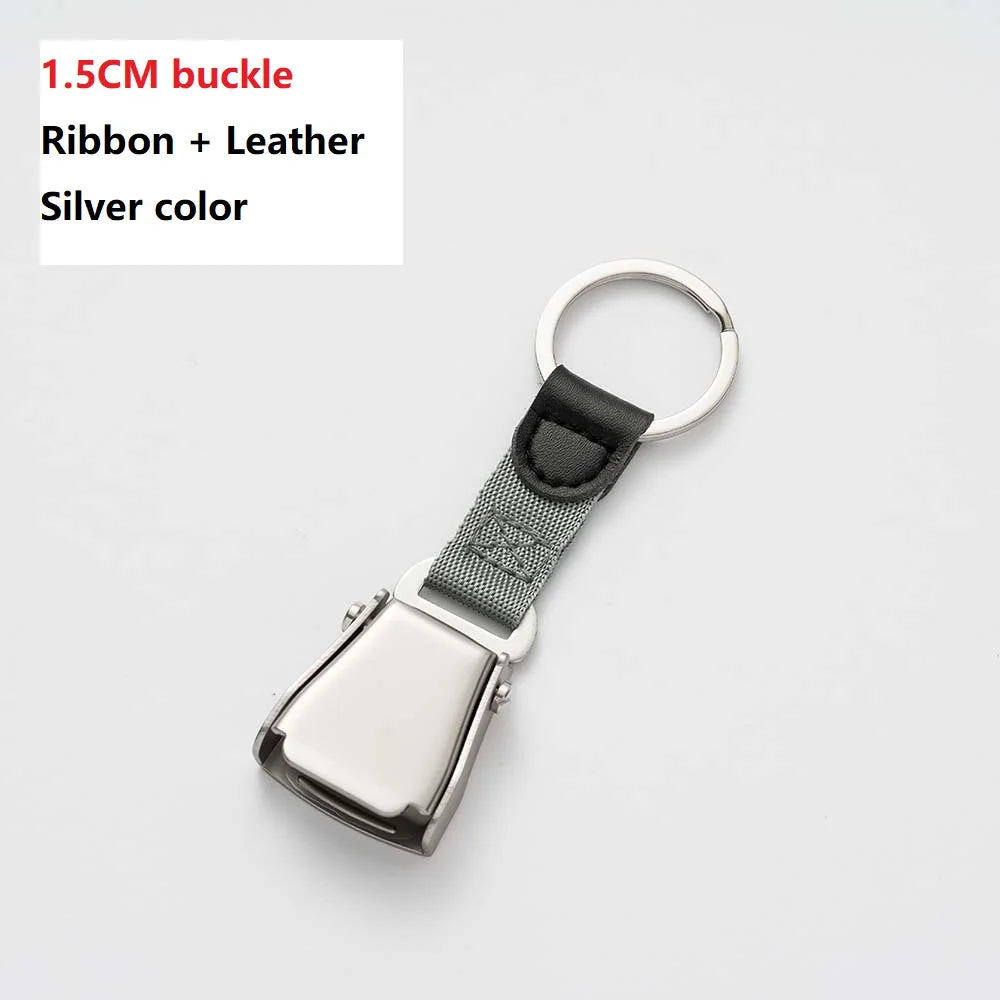 Aviation Seatbelt Buckle Keychain Airplane Flight Ribbon Safety Aircraft Gift Keyring Pendant