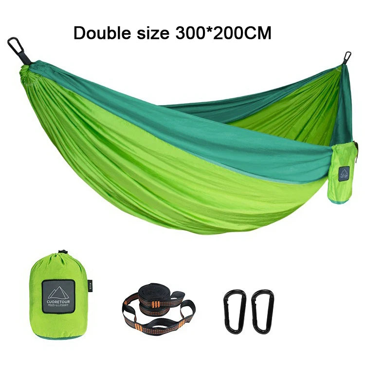 LEAFTOUR Portable Parachute Nylon Camping Hammock Single Double Outdoor Garden