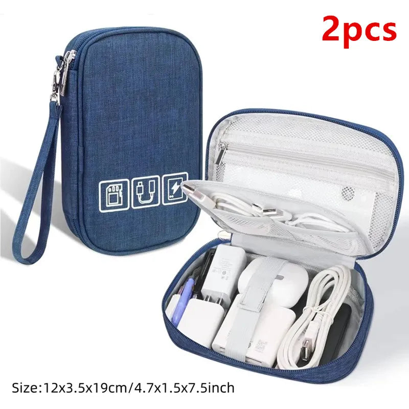Travel Cable Organiser Bag, Portable Digital Storage Pouch for Gadgets and Electronic Devices