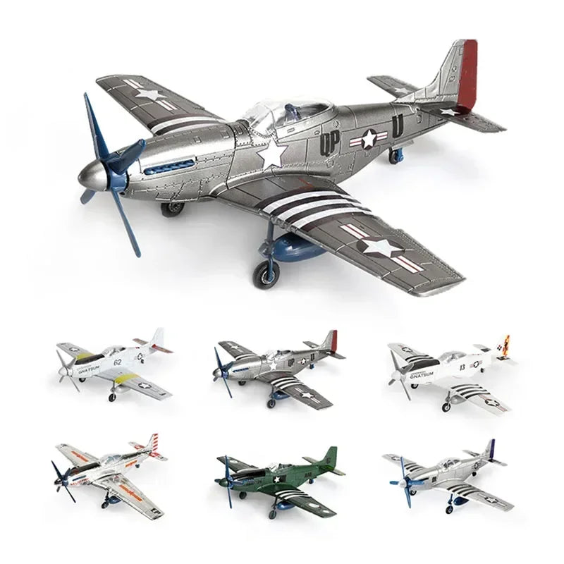 GRAPMAN 1/48 P-51D Mustang Fighter 4D Glue-Free WWII Aircraft Model Kit