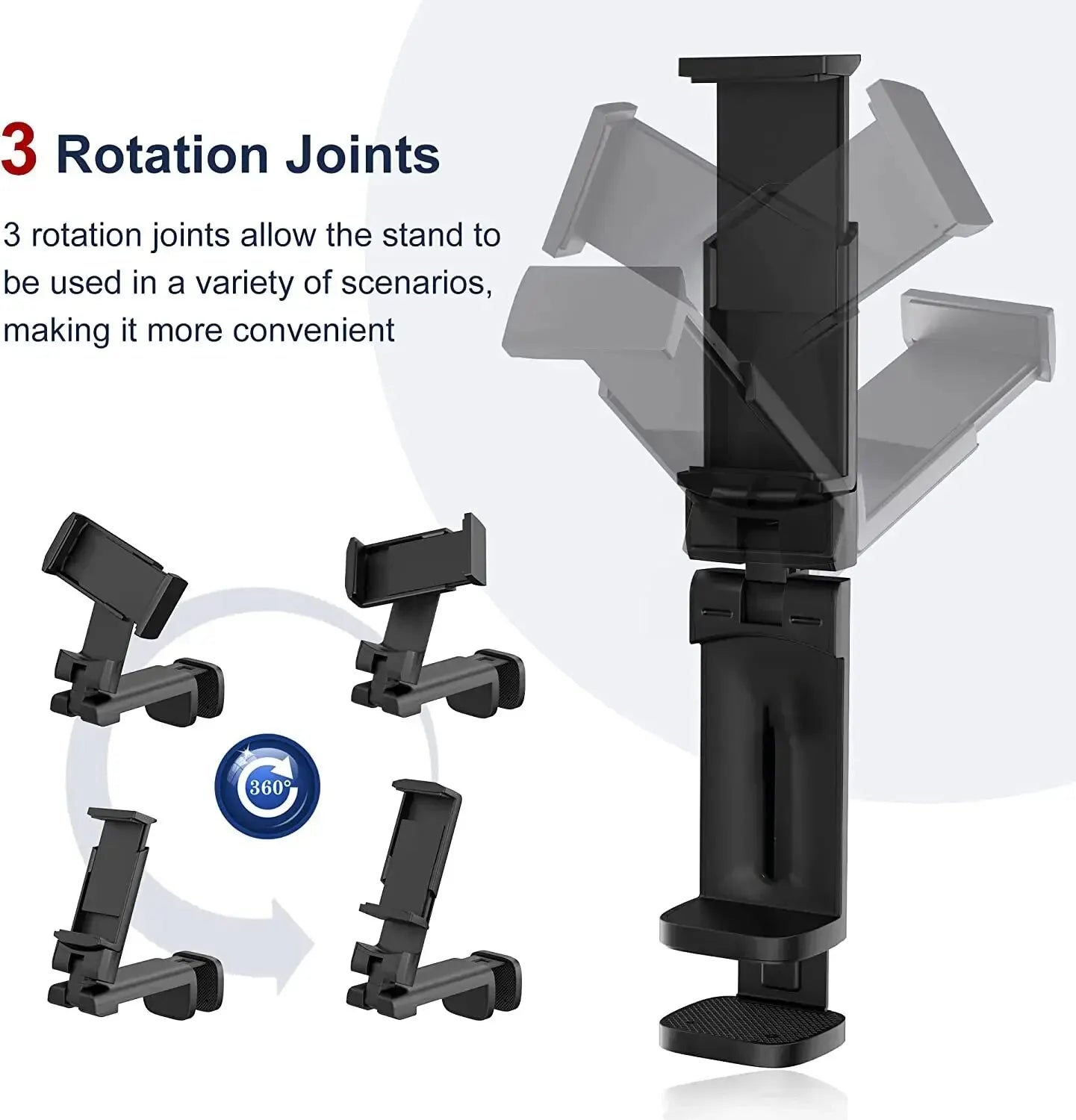 360° Foldable Airplane Phone Holder Stand, Universal Travel Seat Mount for 4.7-6.9 Inch Phone