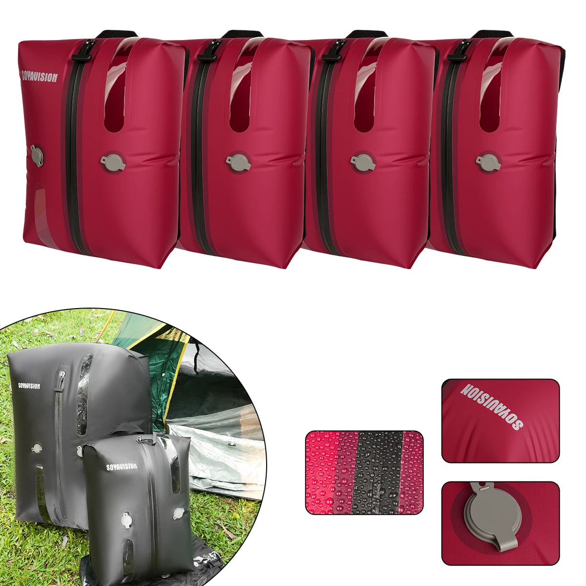 Reusable Travel Vacuum Bags Waterproof Compression Storage Bags for Luggage Space Saving