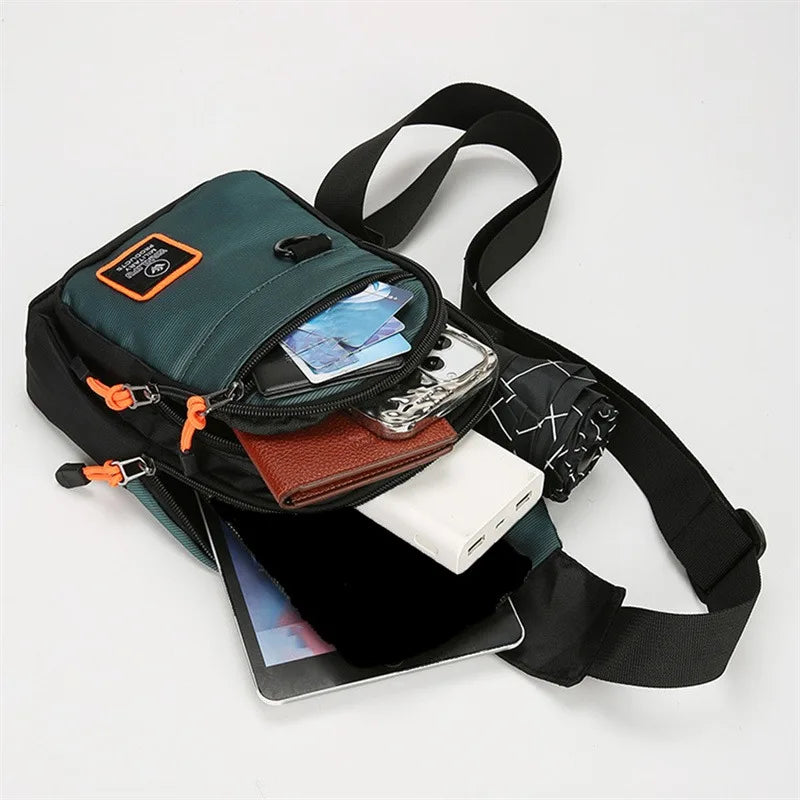 Men Business Chest Shoulder Bag Multi Layer Crossbody Travel