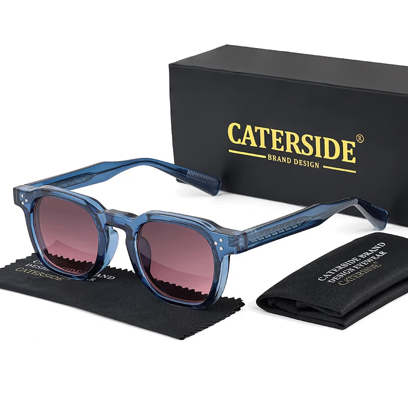 CATERSIDE Retro Punk Square Sunglasses UV400 Small Frame