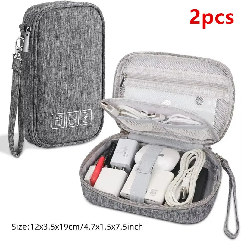 Travel Cable Organiser Bag, Portable Digital Storage Pouch for Gadgets and Electronic Devices
