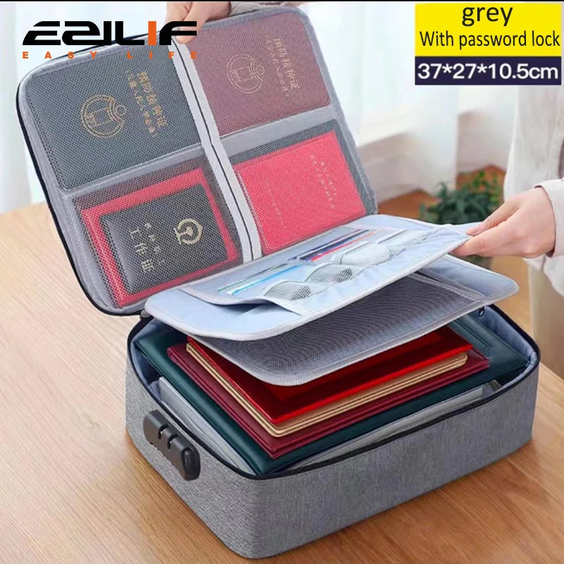 Large Capacity Home Document Storage Bag Passport Certificate Archive Organiser Folder Case