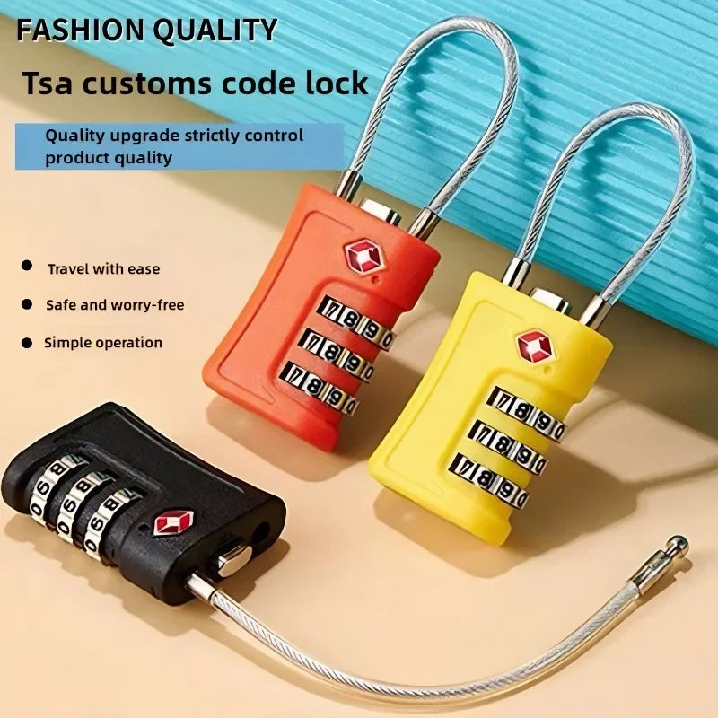 TSA 3 Digit Combination Luggage Lock Colourful Travel Suitcase Padlock Anti Theft Security