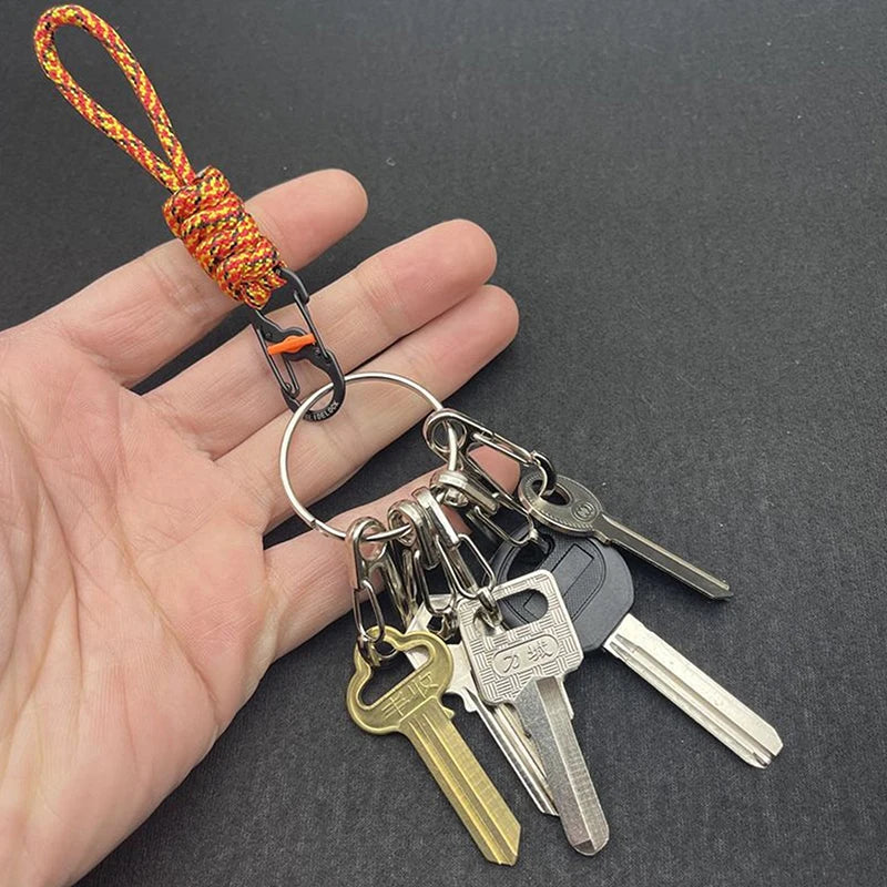 10cm Paracord Anti-Theft 8-Shaped Keychain Lock Portable Outdoor Lanyard Hanging Buckle Ring