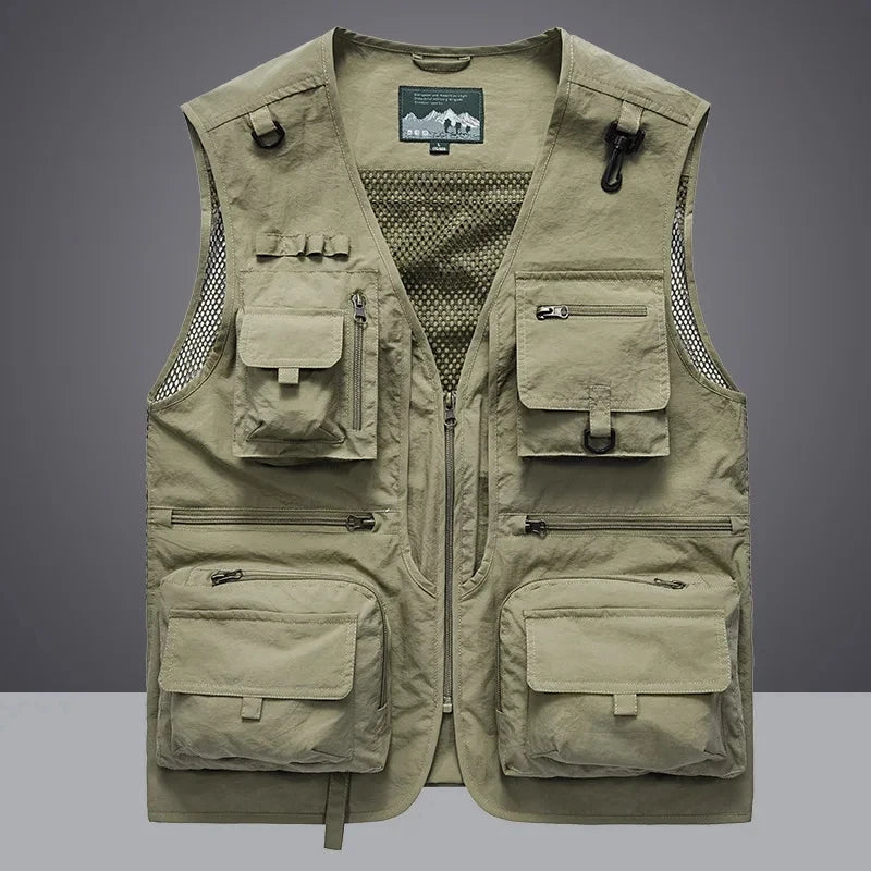 Tactical Survival Vest Multi Pocket Mesh Waistcoat