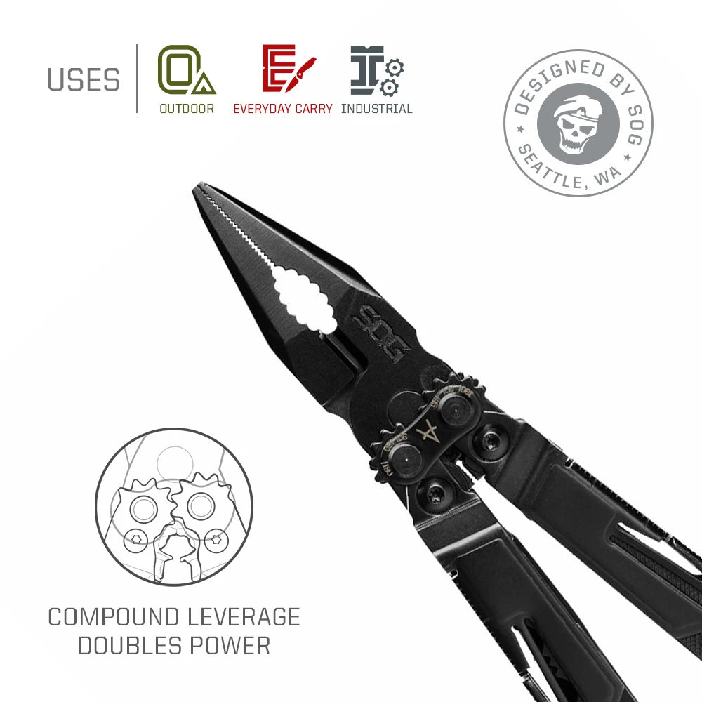 SOG PowerPint 18 in 1 Tactical Multi Tool Folding Pliers Knife EDC Pocket Camping Survival
