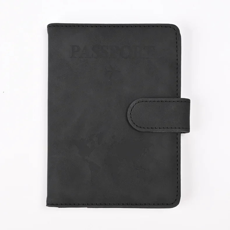 Travel Passport Cover PU Leather Ticket Wallet with Credit Card Holder for Men and Women