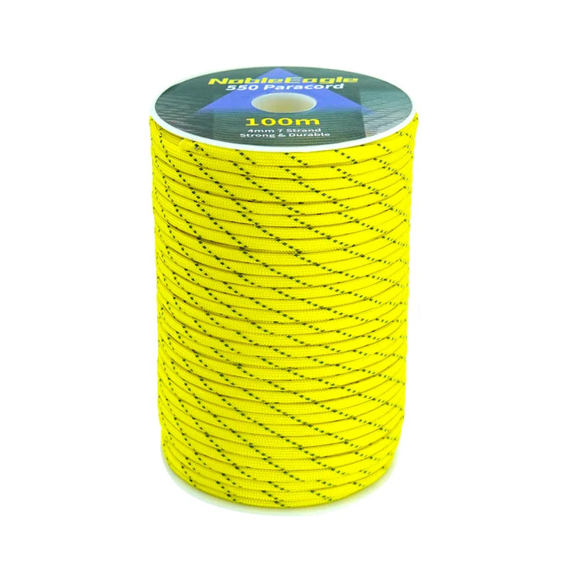 NOBLE EAGLE Reflective 550 Paracord 7 Strand 4mm Tactical Camping Tent Rope DIY Weaving Cord