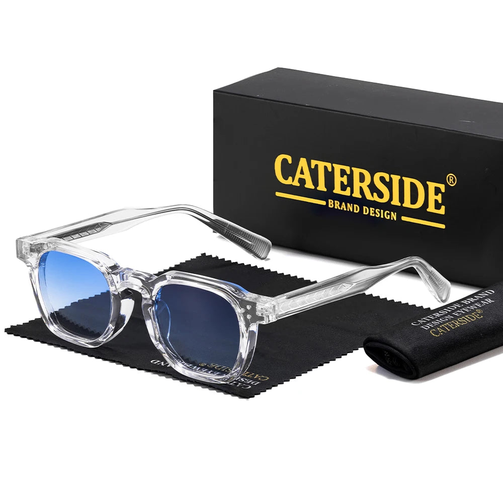 CATERSIDE Retro Punk Square Sunglasses UV400 Small Frame