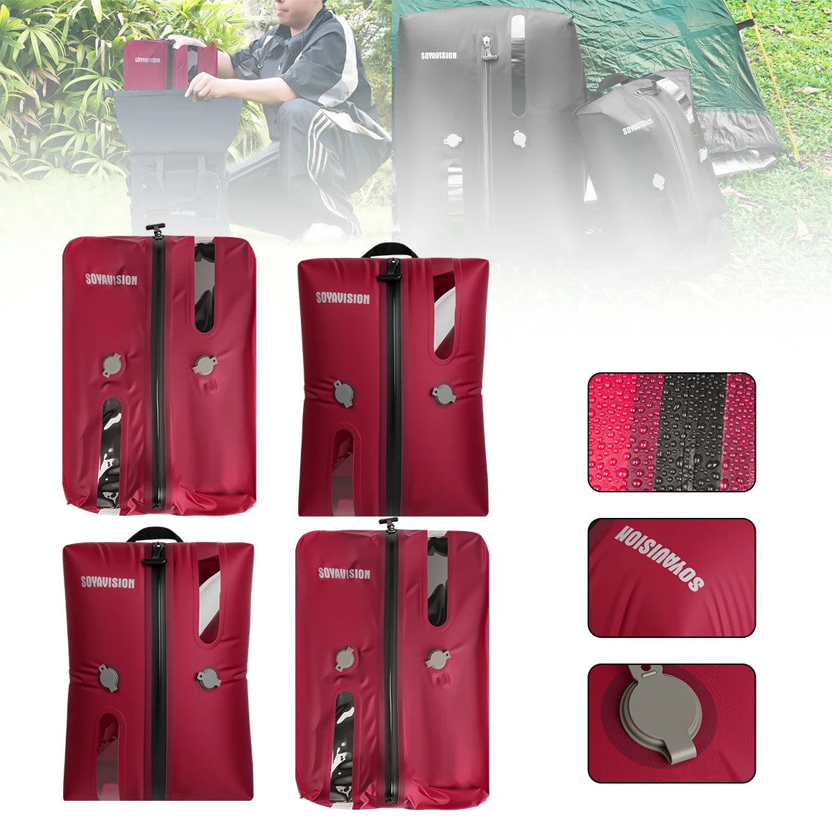 Reusable Travel Vacuum Bags Waterproof Compression Storage Bags for Luggage Space Saving