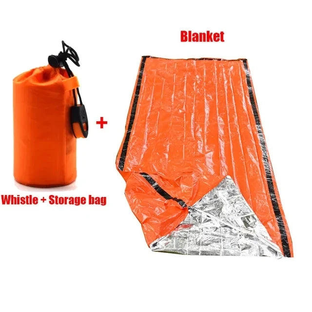 2 Person Emergency Bivy Survival Shelter Mylar Tube Tent Waterproof Thermal Blanket Kit