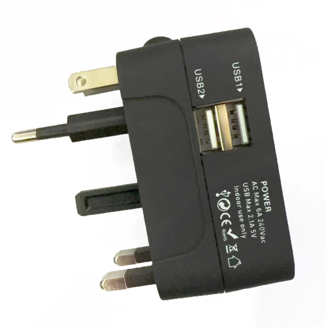 Universal Travel Adapter EU UK US AU Plug with USB Type C Ports