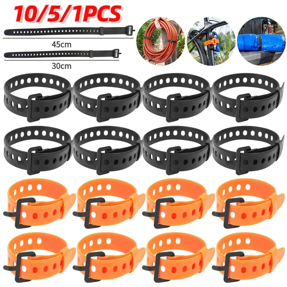 1-10PCS Rubber Tension Strap Cargo Tie Down Belt Luggage Buckle Camping Travel