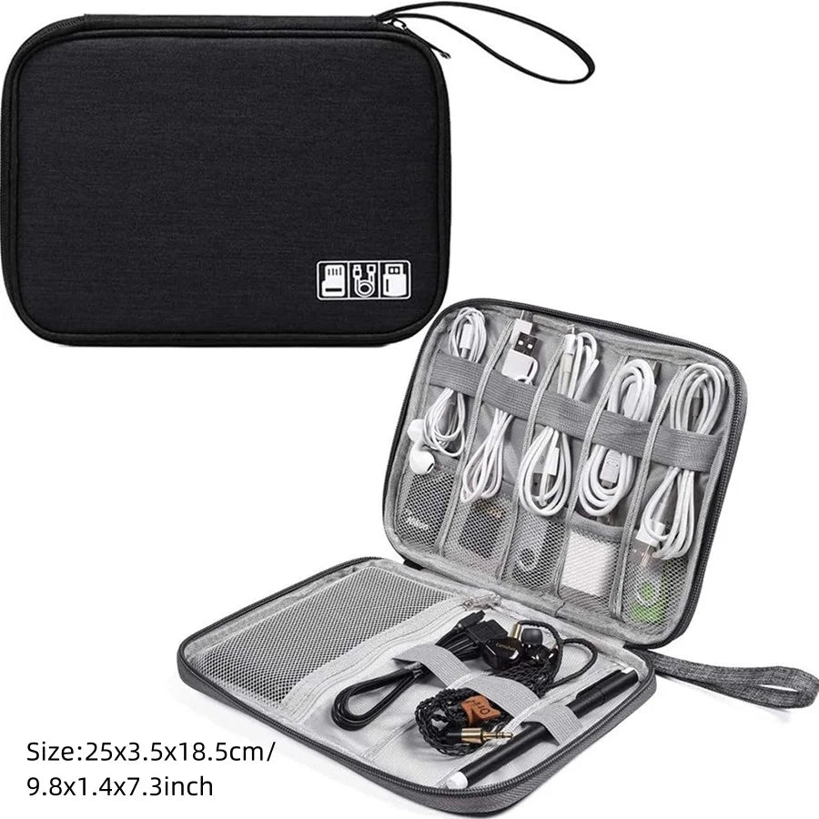 Travel Cable Organiser Bag, Portable Digital Storage Pouch for Gadgets and Electronic Devices
