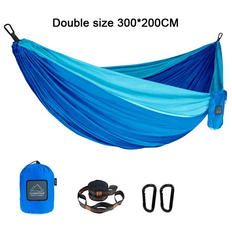 LEAFTOUR Portable Parachute Nylon Camping Hammock Single Double Outdoor Garden