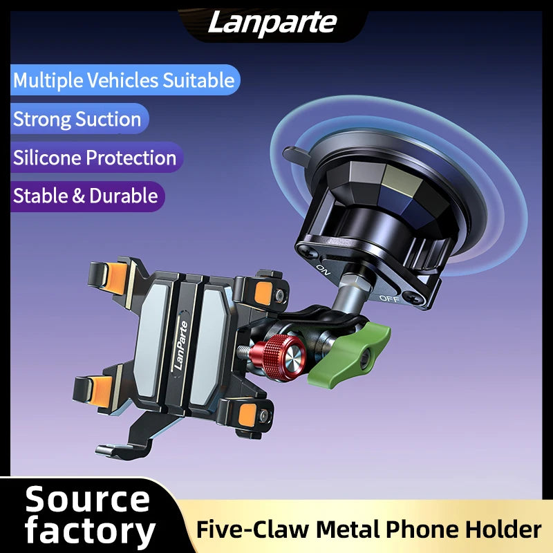Five Claw Metal Car Phone Holder Vacuum Mount for 6.1-7.2 Inch Phones